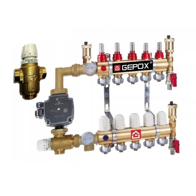 Rozdzielacz 5 z Grupą Pompową do Podłogówki 2,3 Kvs Afriso